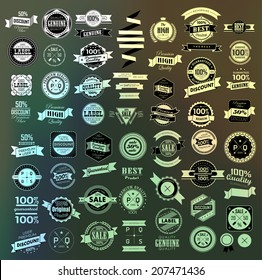 Mega set of retro vintage ribbons and label