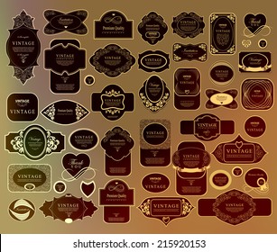 Mega set of retro vintage ribbons and label