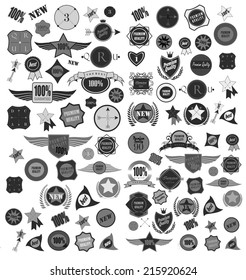 Mega set of retro vintage ribbons and label