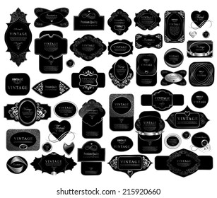 Mega set of retro vintage ribbons and label