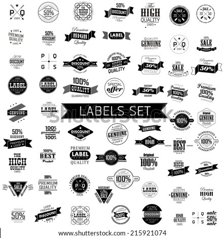 Mega set of retro vintage ribbons and label
