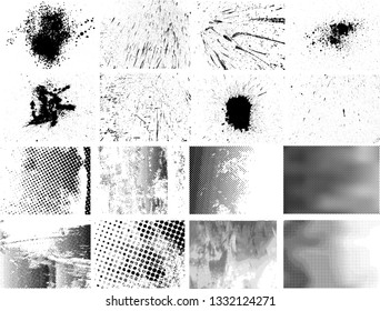 Mega set of Scratch Grunge Urban Backgrounds .Large collection of Vector Textures.Dust Overlay Distress Grain ,Simply Place illustration over any Object to Create grungy Effect .abstract,splattered 