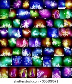 Mega set of shiny Christmas cards