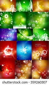 Mega set of shiny Christmas cards