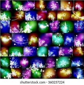 Mega set of shiny Christmas cards