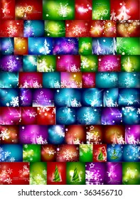 Mega set of shiny Christmas cards