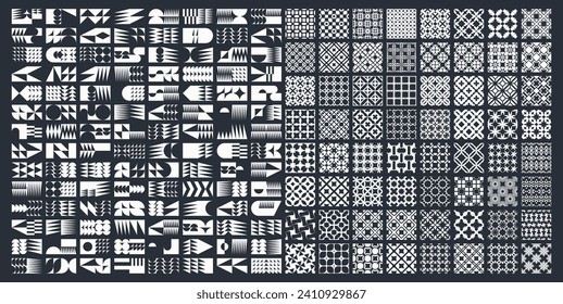Mega set. Simple graphic design. Abstract geometric pattern with simple shapes. Vector illustration for brochure, poster, card, invitation, poster, textile print, presentation, packaging, wrapper, etc