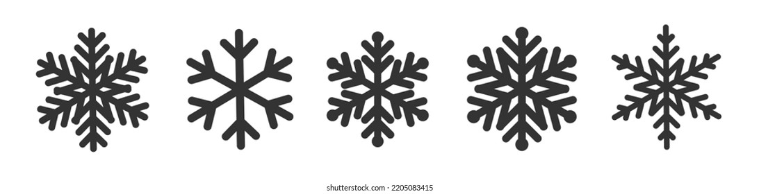 Mega conjunto de iconos vectoriales de copos de nieve. Icono de logotipo de vectores de nieve