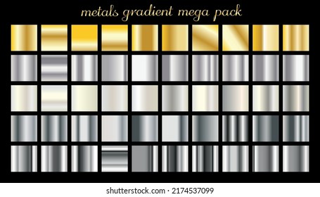 mega set templates for gradients various metals  the set contains gradients gold  silver  white gold  iron   chrome