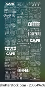 Mega set of thin line Vintage Retro Coffee  Labels and typography. Coffee decoration collection
