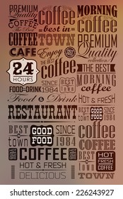 Mega set of thin line Vintage Retro Coffee  Labels and typography. Coffee decoration collection
