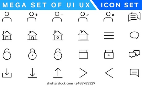 Mega set of ui ux icon set, user interface iconset collection.