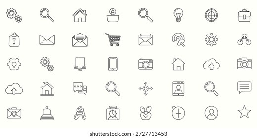 Mega conjunto de ui ux icon set, coleção de iconset interface do usuário.