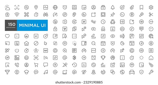 Mega set of ui ux icons, user interface icon set collection