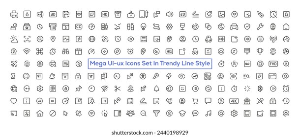 Mega set of ui ux icons, user interface icon set collection