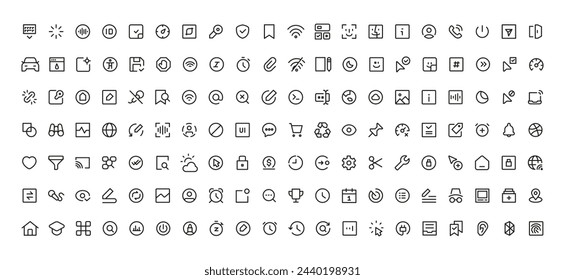 Mega set of ui ux icons, user interface icon set collection