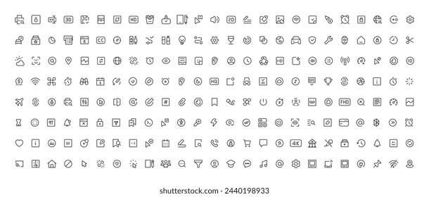 Mega set of ui ux icons, user interface icon set collection