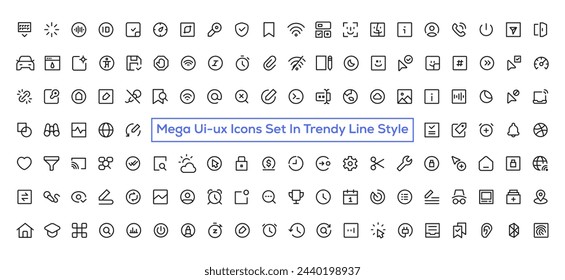 Mega-Satz von UI-UX-Symbolen, Icon-Set-Sammlung der Benutzeroberfläche