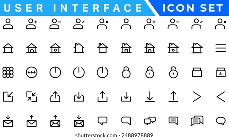 Mega set of ui ux icons, user interface icon set collection
