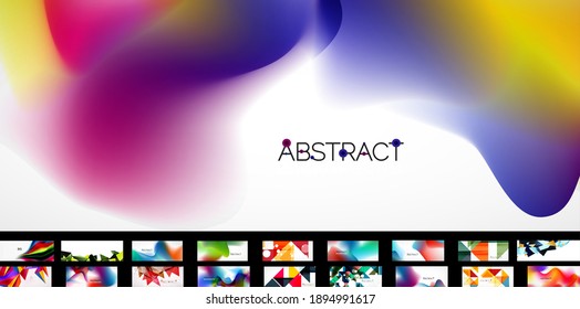 Mega set of various abstract backgrounds. Trendy layout templates for business or technology presentation, internet poster or web brochure cover, wallpaper