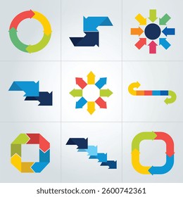 Mega set of various arrow infographics concepts.