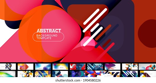 Mega set vector geometric abstract backgrounds