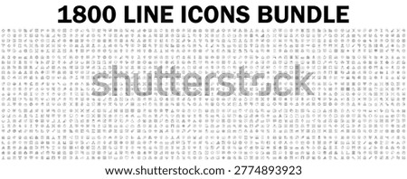 Mega set of vector thin line icons. Editable stroke. Contains such icon collection as social media, business, teamwork, commerce, security, office workspace, customer service. Linear pictogram pack.