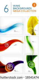 Mega set of wave abstract backgrounds | vector design