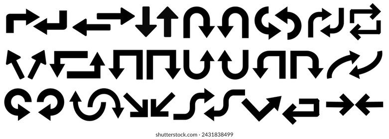 Mega set of way direction arrow sign. Collection of way sign, Road navigation arrows, direction mark, crossroad symbol	
