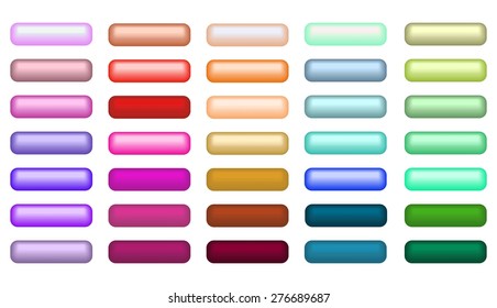Mega set of web empty buttons in different colors