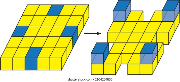 Mega Set of white 3D cubes pack isolated on white background. Different light, perspective and angle. Vector illustration. Isolated on black background.
