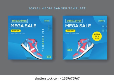 Mega Shoes Sale Post Web Banner Design