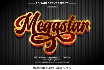 Mega star 3D editable text effect template