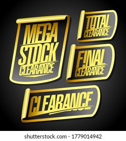 Mega stock clearance, total and final clearance - sale stickers set