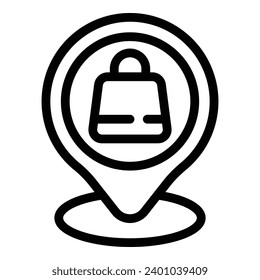 Mega store shopping icon outline vector. Commercial bazaar center. Retailing business marketplace