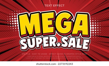 Mega super sale editable text effect	