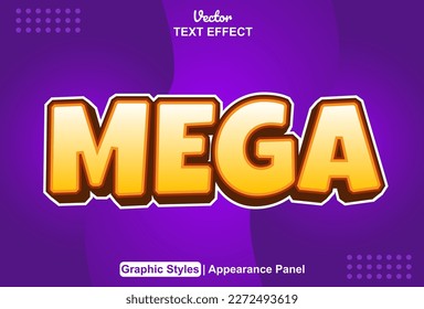 Mega text effect with graphic style and editable.