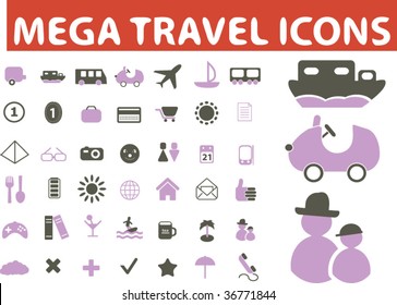 mega travel icons. vector