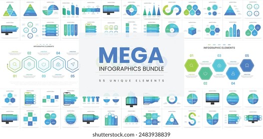 Mega Vector Infographics Paquete. Diagramas, diagramas, líneas de tiempo, mapas, iconos, flechas, Anuncios. Elementos infográficos para negocios con diseño de Plantilla de iconos