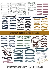 Mega vector ribbons pack for design