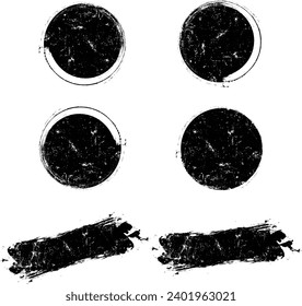 Mega vector set of grunge circle brush, vector illustration