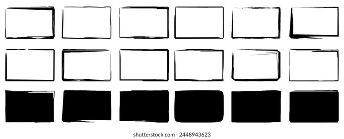 Mega vector set of grunge rectangles vector illustrations