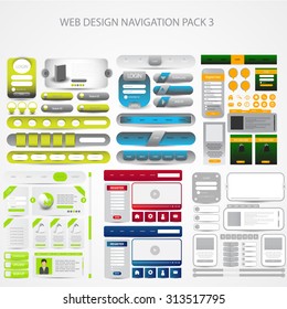Mega web design navigation pack set 2
vector
