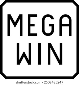 mega win icon. Thin linear style design isolated on white background