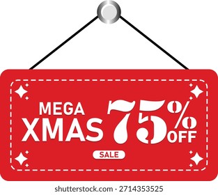 Mega Xmas 75% de descuento en Navidades Venta Descuento Etiqueta colgante