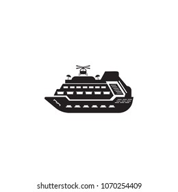 mega yacht with a helicopter icon. Element of ship illustration. Premium quality graphic design icon. Signs and symbols collection icon for websites, web design, mobile app on white background
