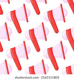 Megafon, Megaphone, Loudspeaker Vector Seamless Pattern Flat Illustration