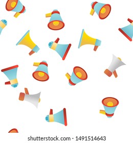 Megafon, Megaphone, Loudspeaker VectorSeamless Pattern Flat Illustration