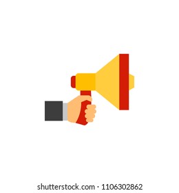 Megafone isolated vector. Megaphone icon, speaker for announcement, megafone communication illustration