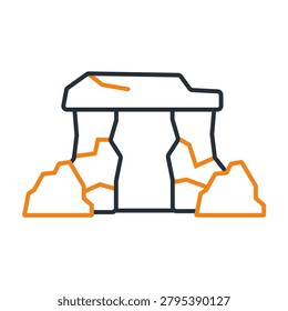 megalith icons minimalist flat style design, megalith Vector illustration on white background